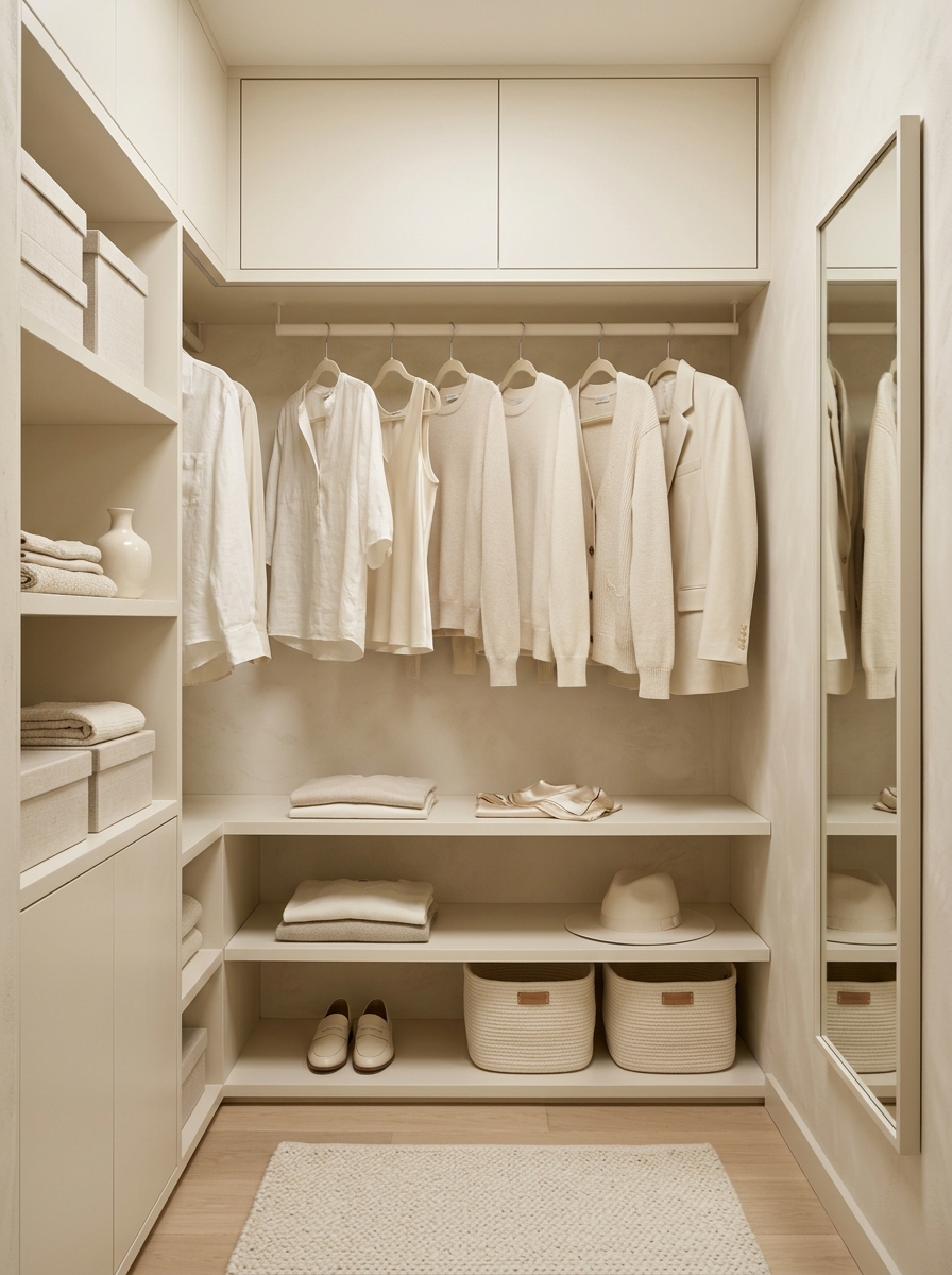 Monochrome Cream Minimal Closet