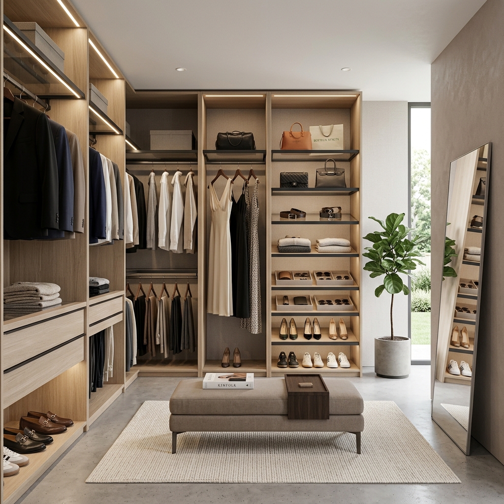 13 Minimal Luxury Unisex Open Closet You'll Love
