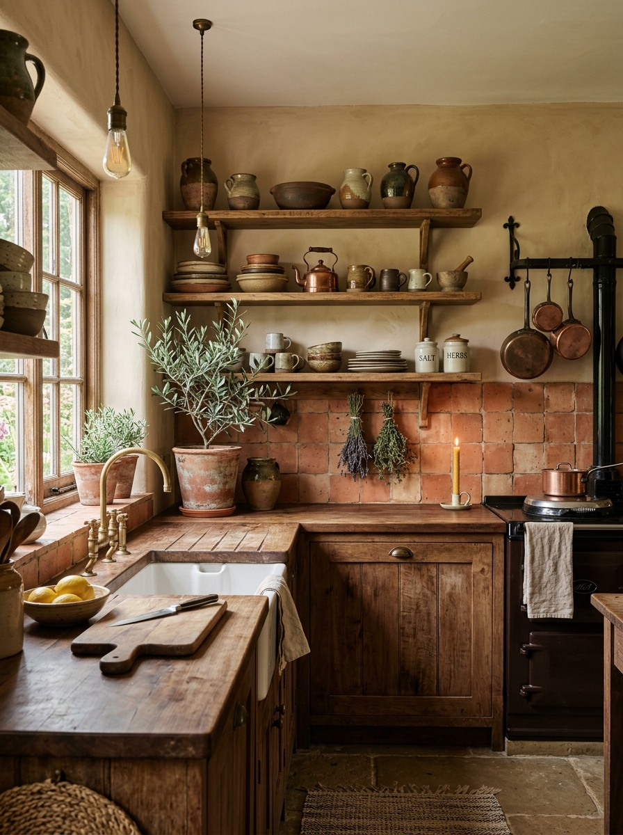 Earthy Bohemian Kitchen with Clay and Terracotta Accents