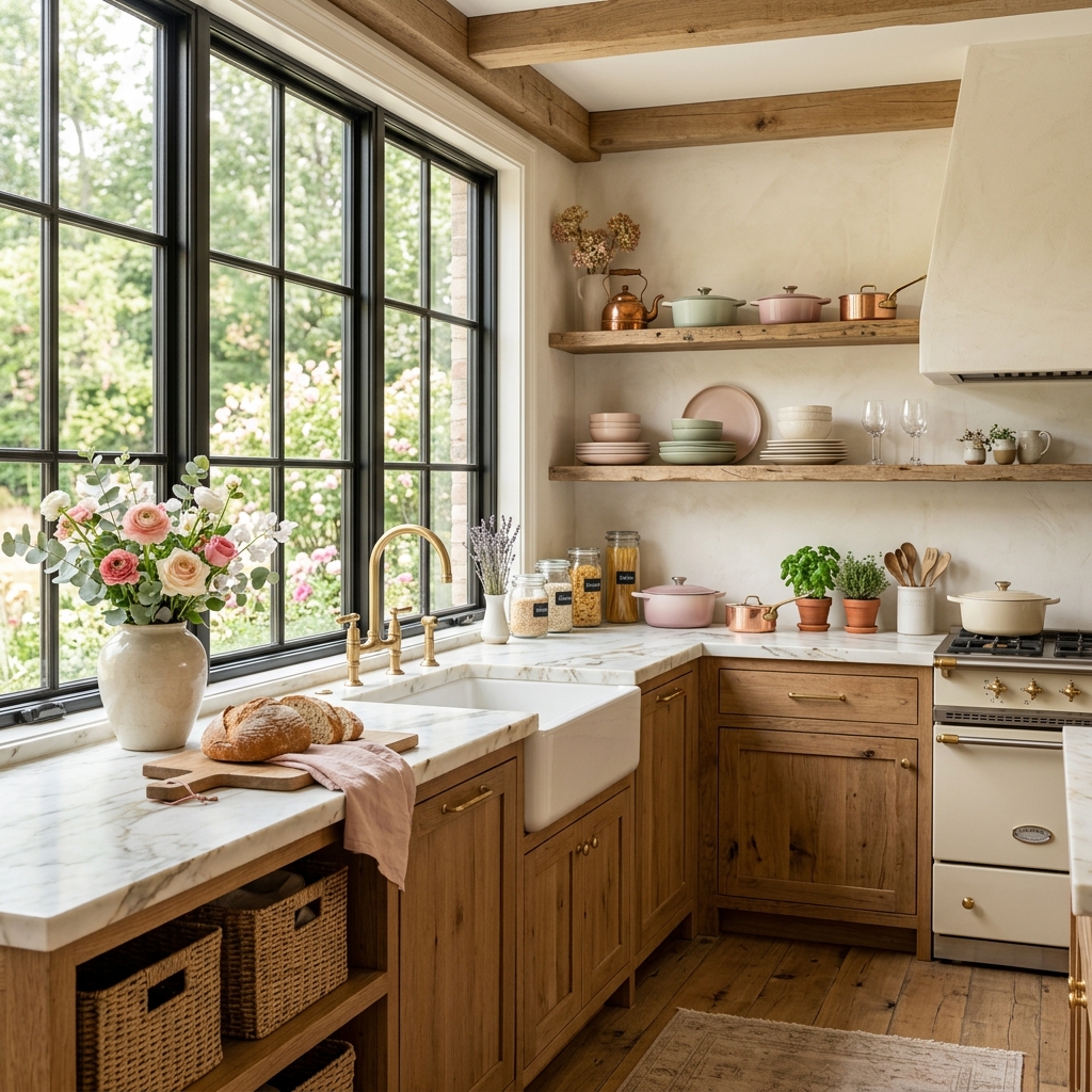 16 Rustic Luxury Kitchen with Open Shelves Ideas (with Feminine Touch)