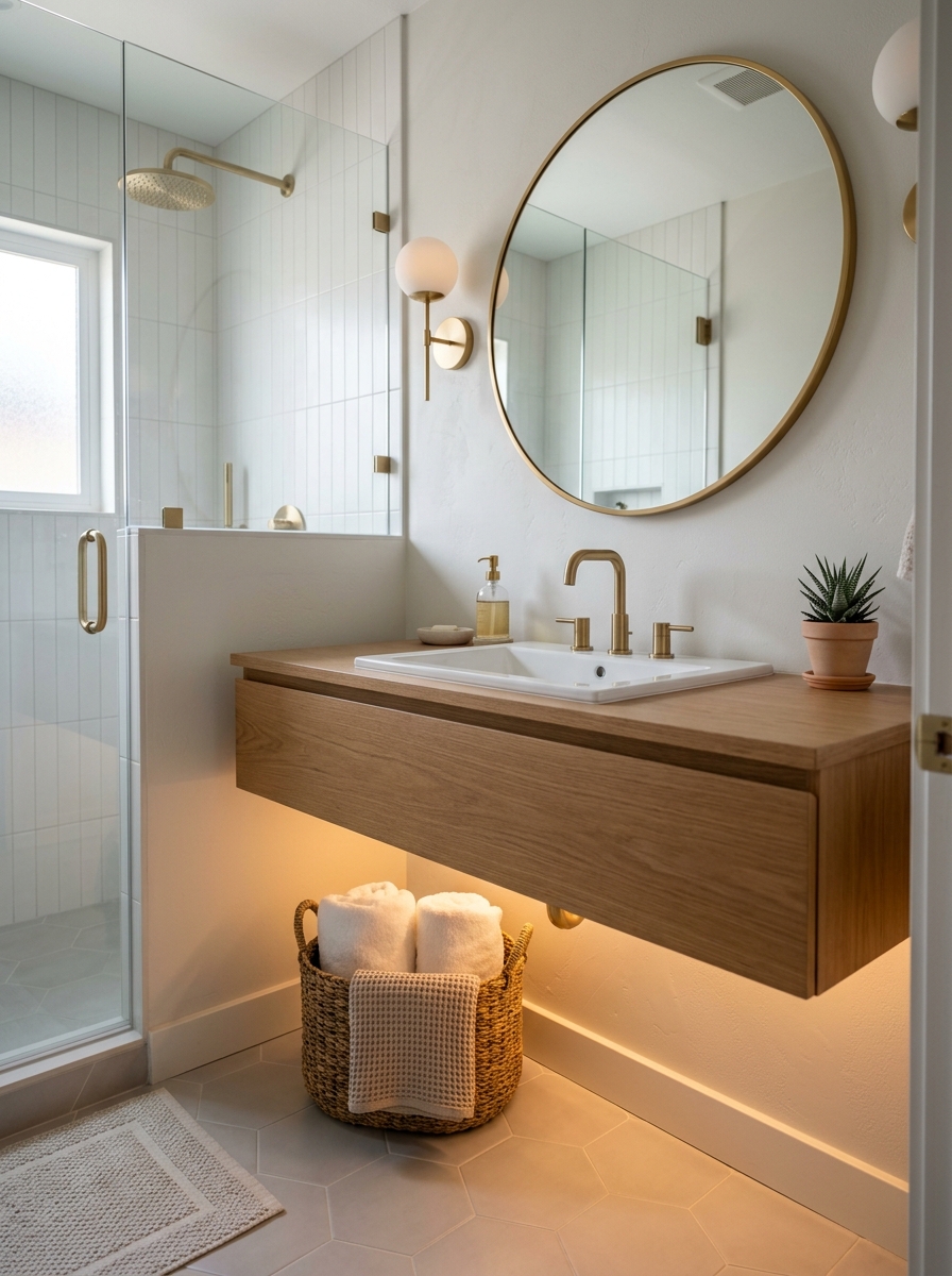 Floating Vanity with Under-Glow Lighting
