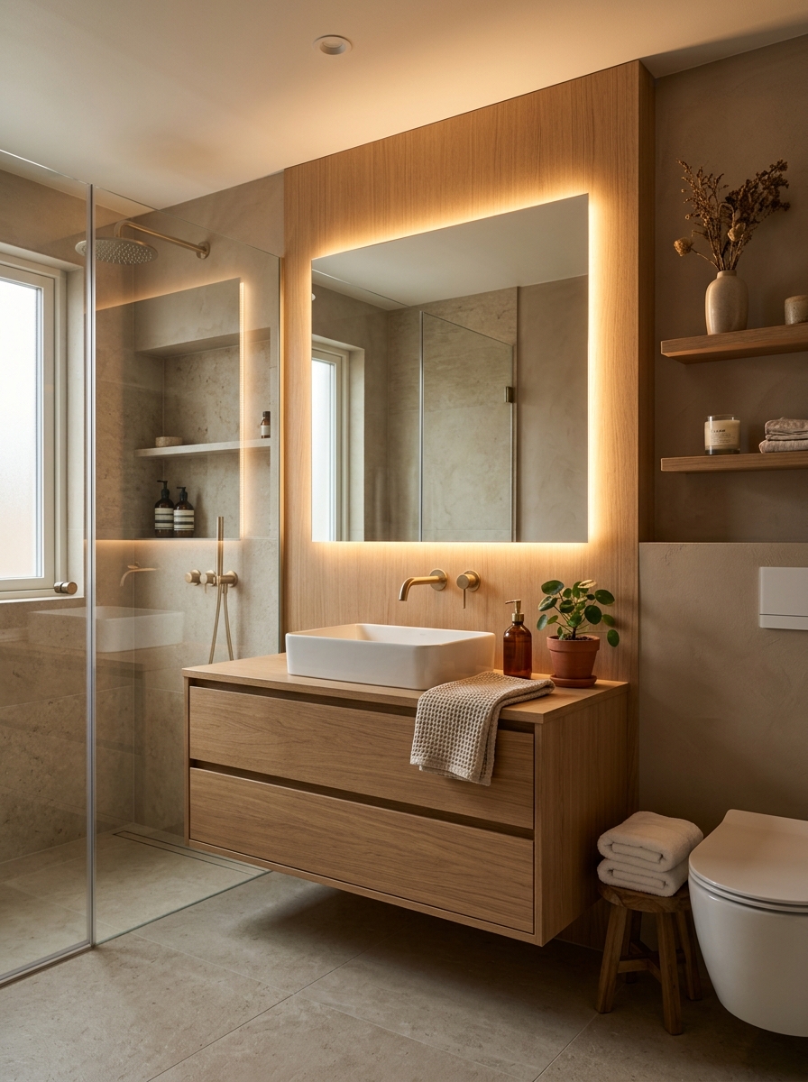 Backlit Mirror for a Soft Glow