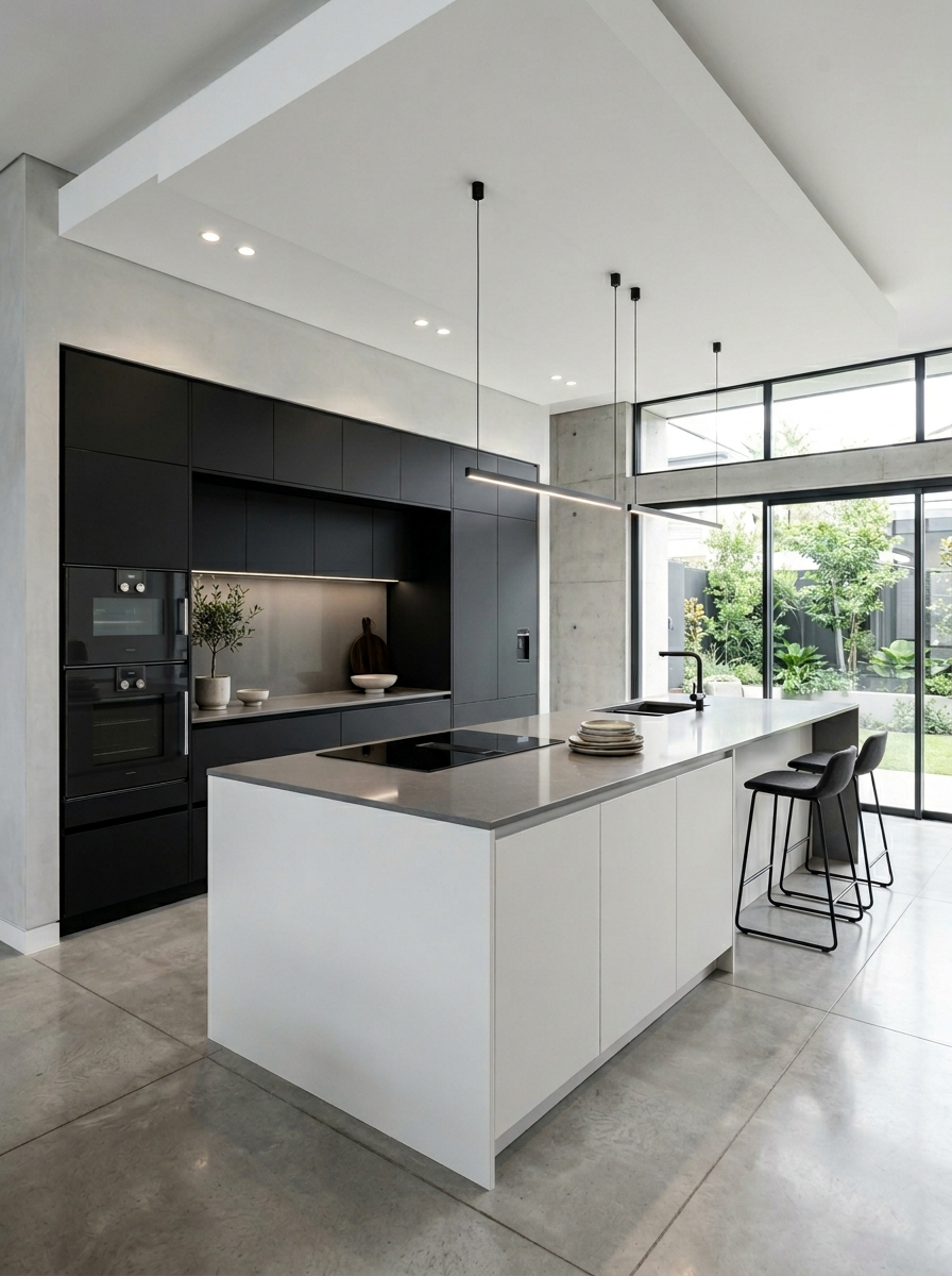 Sleek Handleless Cabinets for a Seamless Look