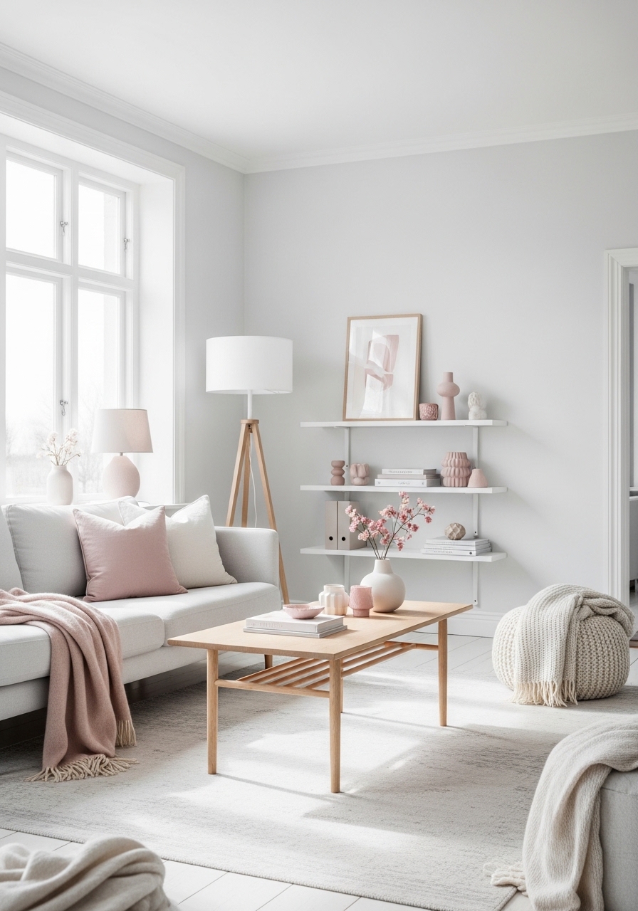 Soft Scandinavian Feminine Living Room