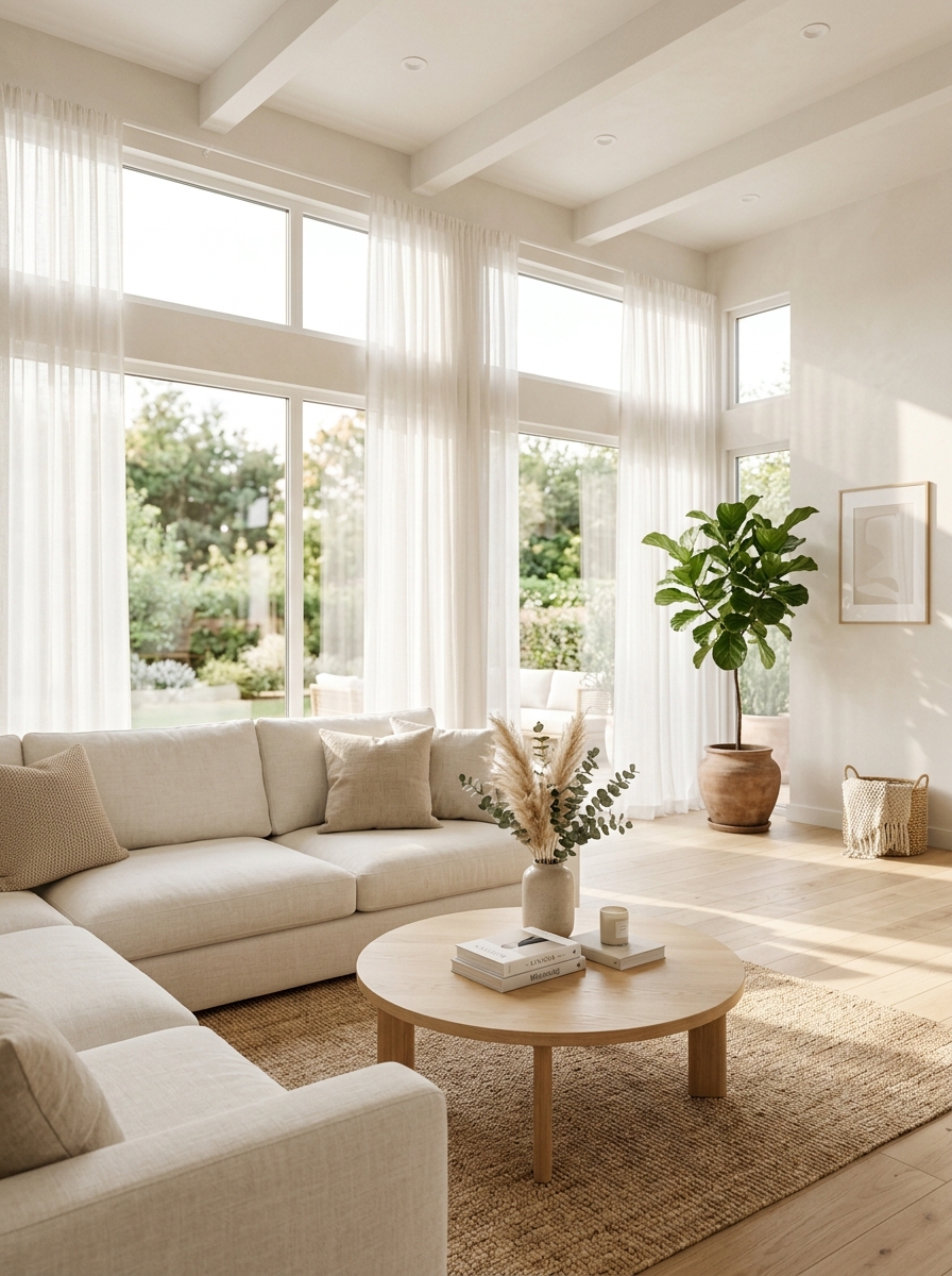 Light-Filled Boho Space with Sheer Elegance