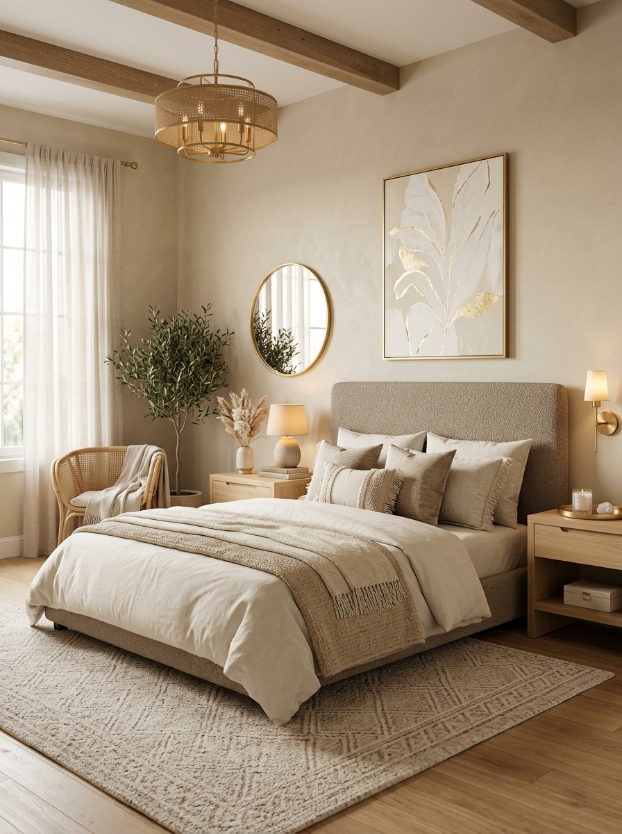 Luxe Neutral Layers with Gold Accents