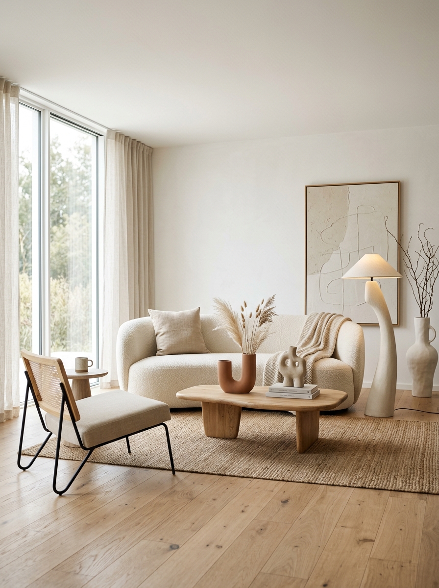 Minimalist Boho with Sculptural Decor