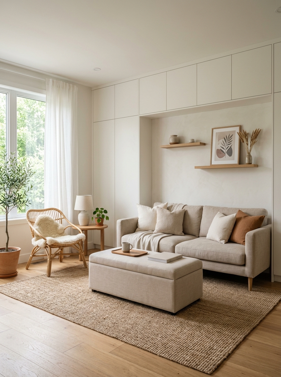 Calm Minimalist Boho with Hidden Storage