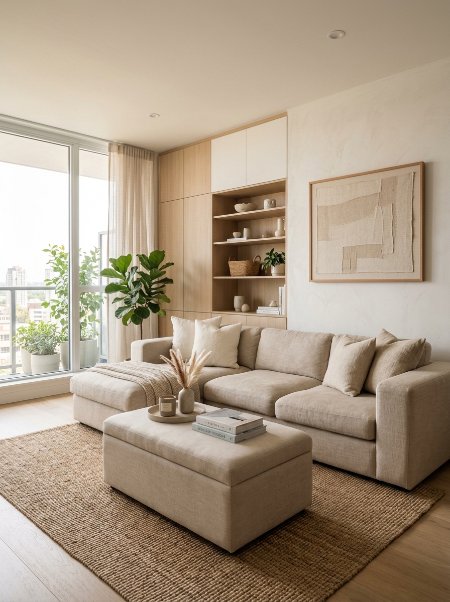 Calm Minimalist Boho with Hidden Storage