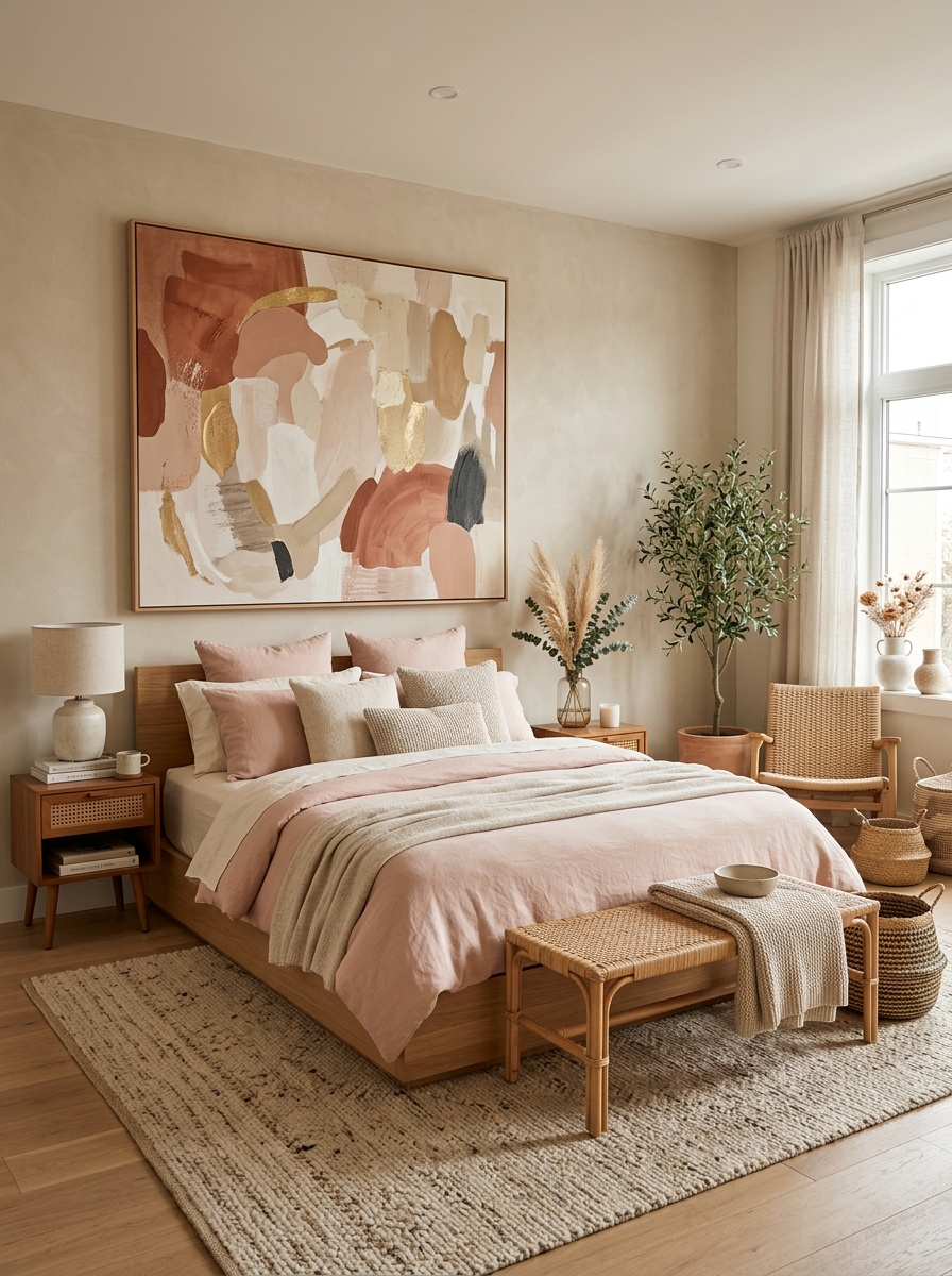 Feminine Boho with Statement Wall Art