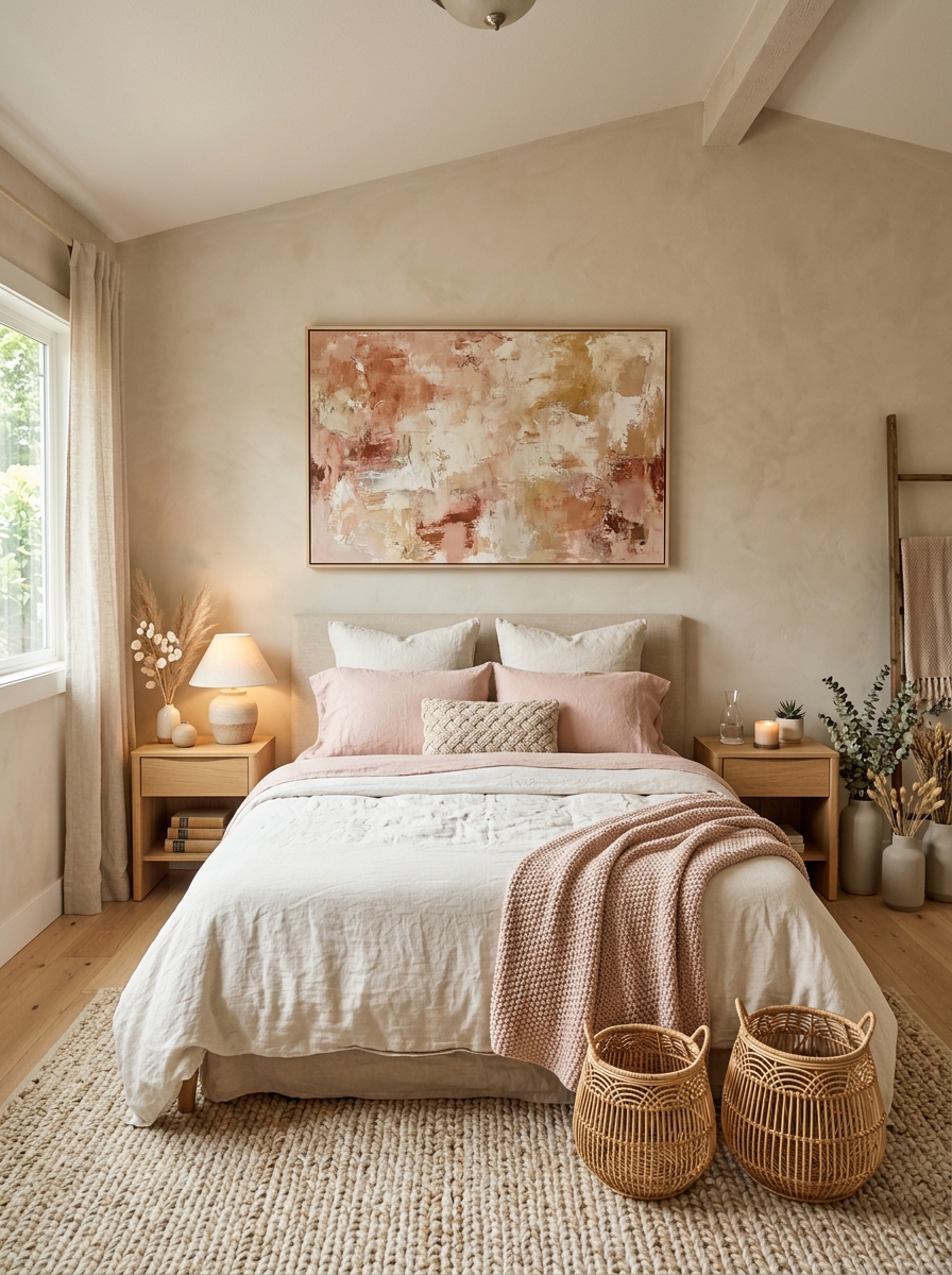 Feminine Boho with Statement Wall Art
