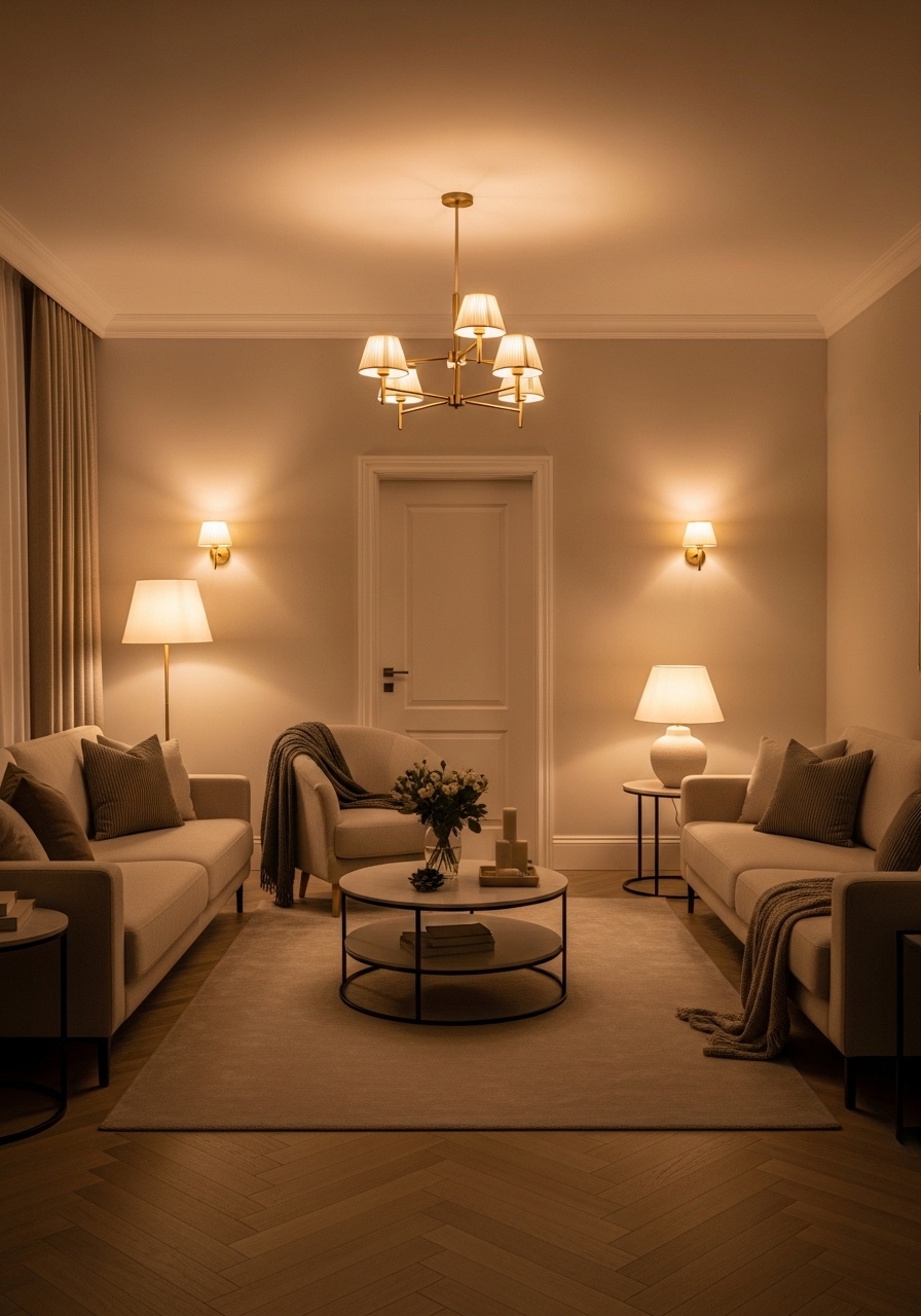 Layered Lighting Living Room