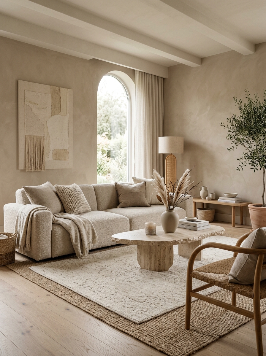 Monochrome Minimalist Boho with Warm Depth