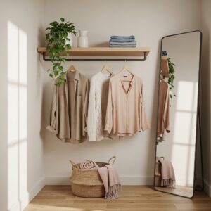 Minimalist Closet Corner with Styled Details