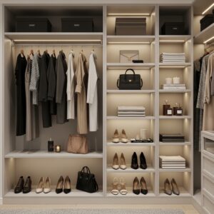 Boutique-Style Open Closet with Shelving