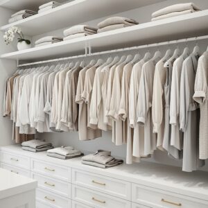 All-White Feminine Closet with Gold Accents