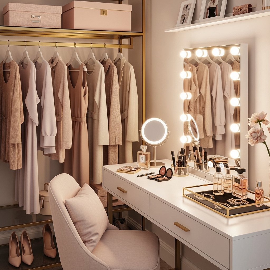 Feminine Vanity + Closet Combo