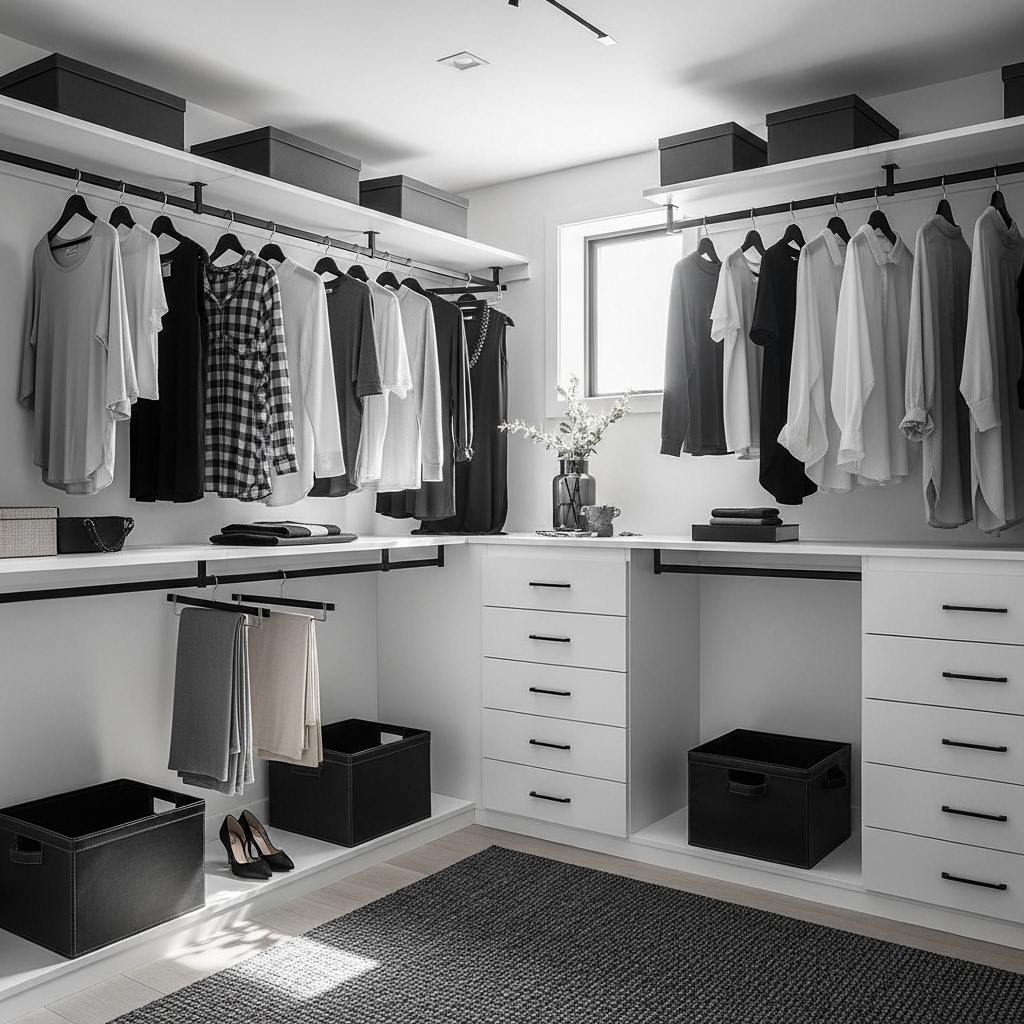 Monochrome Minimalist Closet