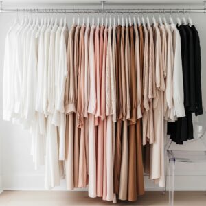 Color-Coordinated Rainbow Closet Display