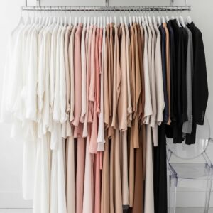 Color-Coordinated Rainbow Closet Display
