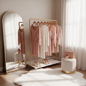 Gold & Blush Minimalist Open Rack
