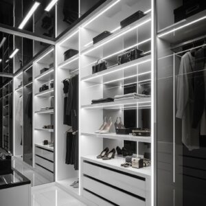 LED-Lit Modern Glam Closet