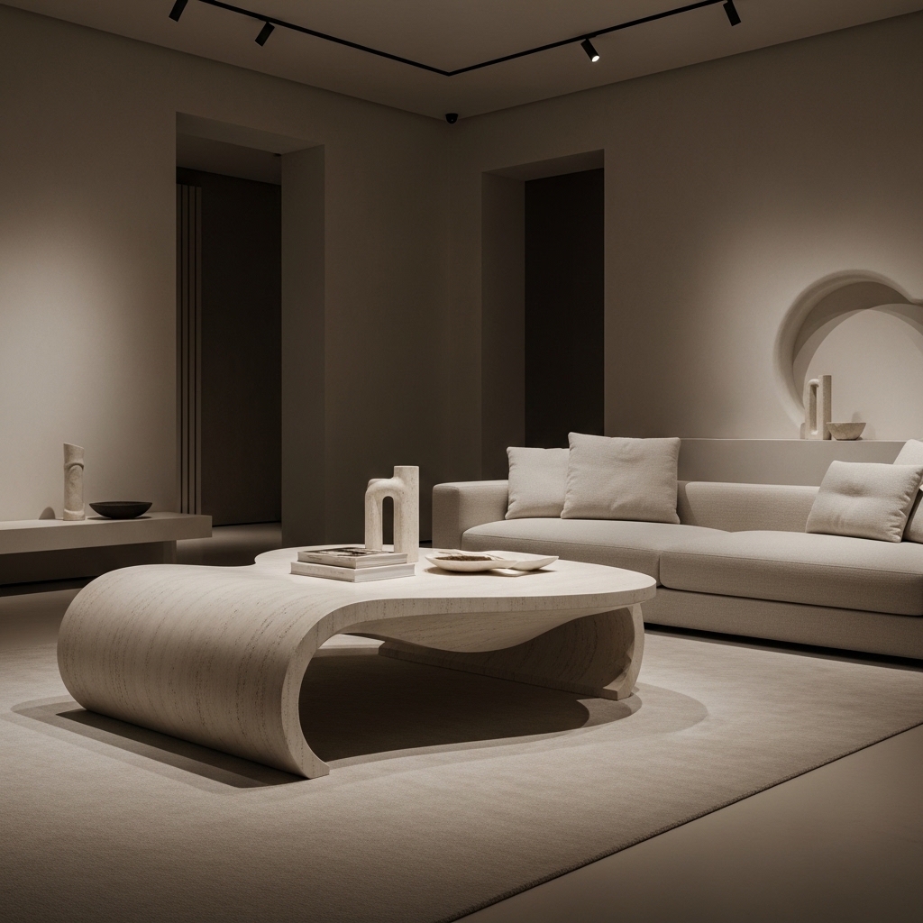Statement Minimalism with a Sculptural Coffee Table