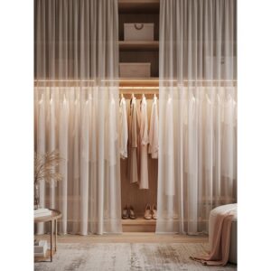 Luxury-Inspired Open Closet with Curtain Detail