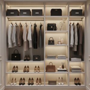 Boutique-Style Open Closet with Shelving