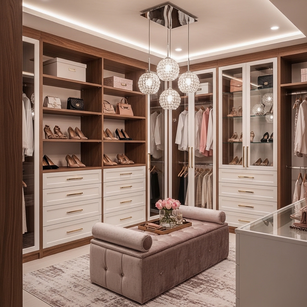 Neutral Modern Glam Closet