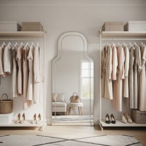 Open Closet with Statement Mirror Corner