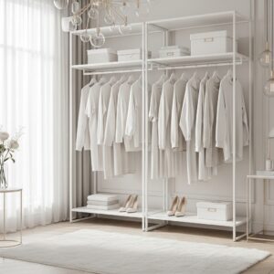 All-White Dream Closet with Soft Textures
