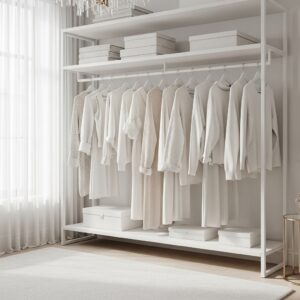 All-White Dream Closet with Soft Textures