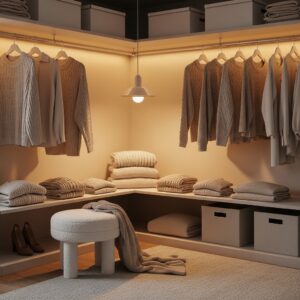 Cozy Minimal Closet with Soft Textures