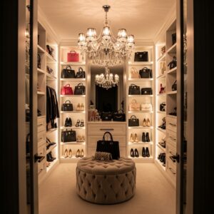 Crystal Chandelier Glam Closet
