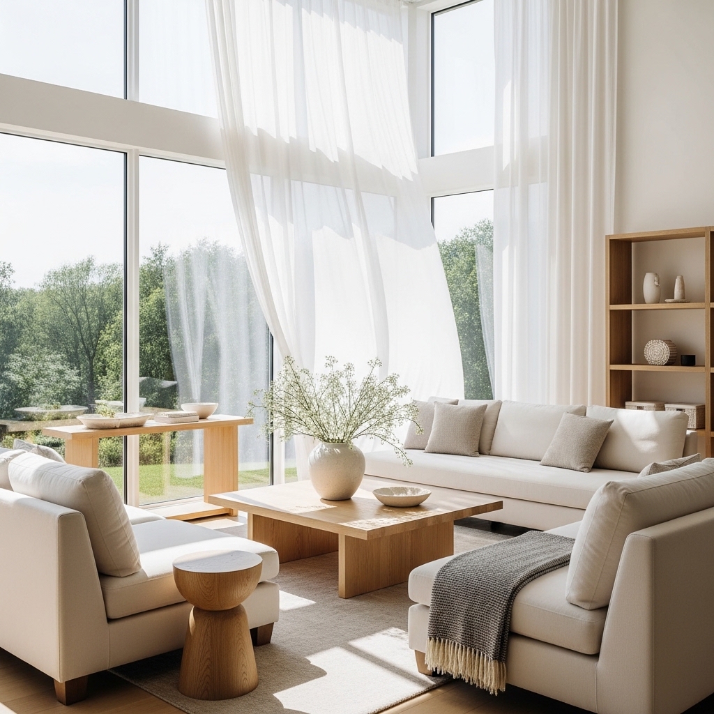 Floor-to-Ceiling Windows with Airy Styling