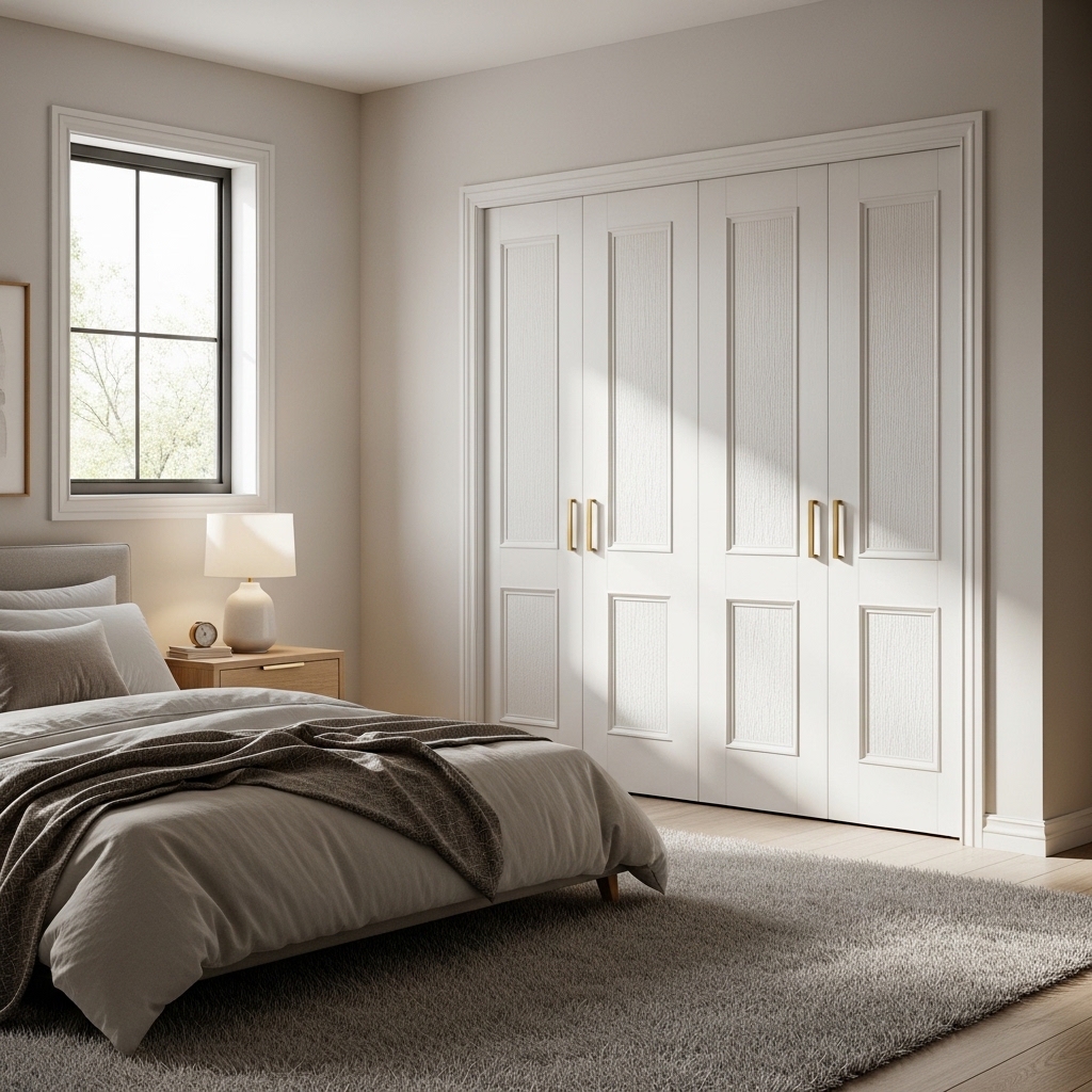 Elegant White Paneled Bifold Doors