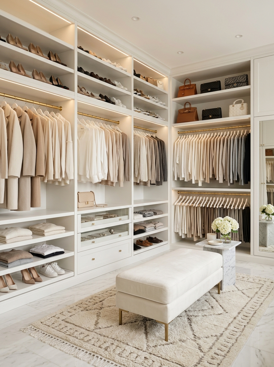 All-White Luxury Boutique Closet