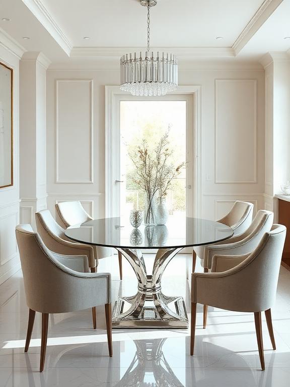 Elegant Glass & Light Dining Room