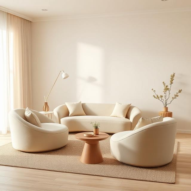 Curved Furniture for a Soft Feminine Flow