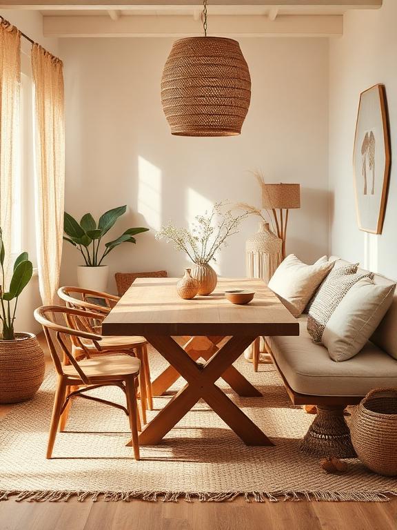 Feminine Boho Dining Room Style