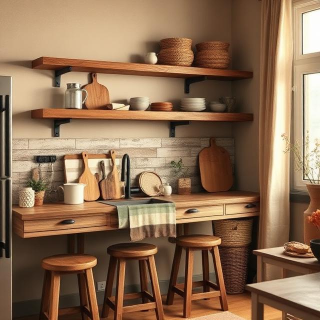 Rustic Farmhouse Kitchen with Weathered Wood Accents