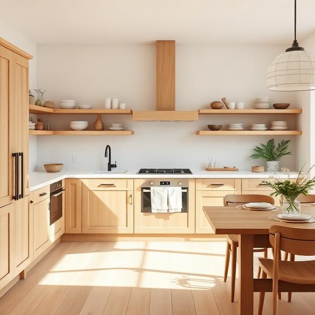 Light Wood Farmhouse Kitchen With Scandinavian Influence
