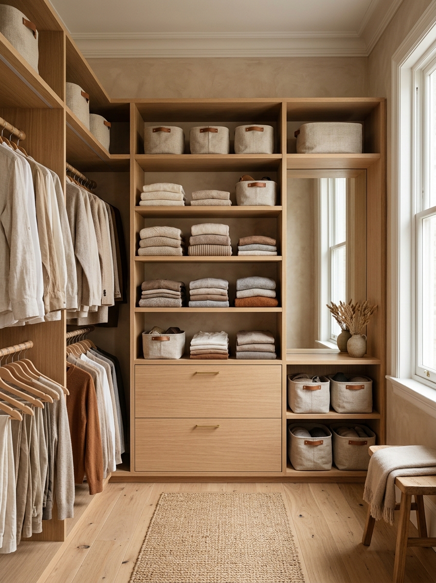 Natural Wood + Linen Textural Harmony