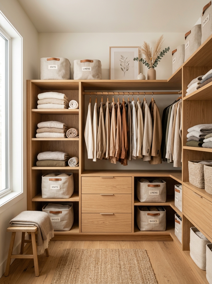 Natural Wood + Linen Textural Harmony