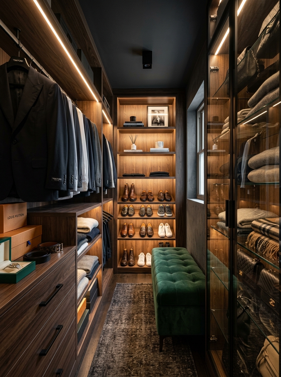 Moody Dark Closet With Luxe Hotel Vibes