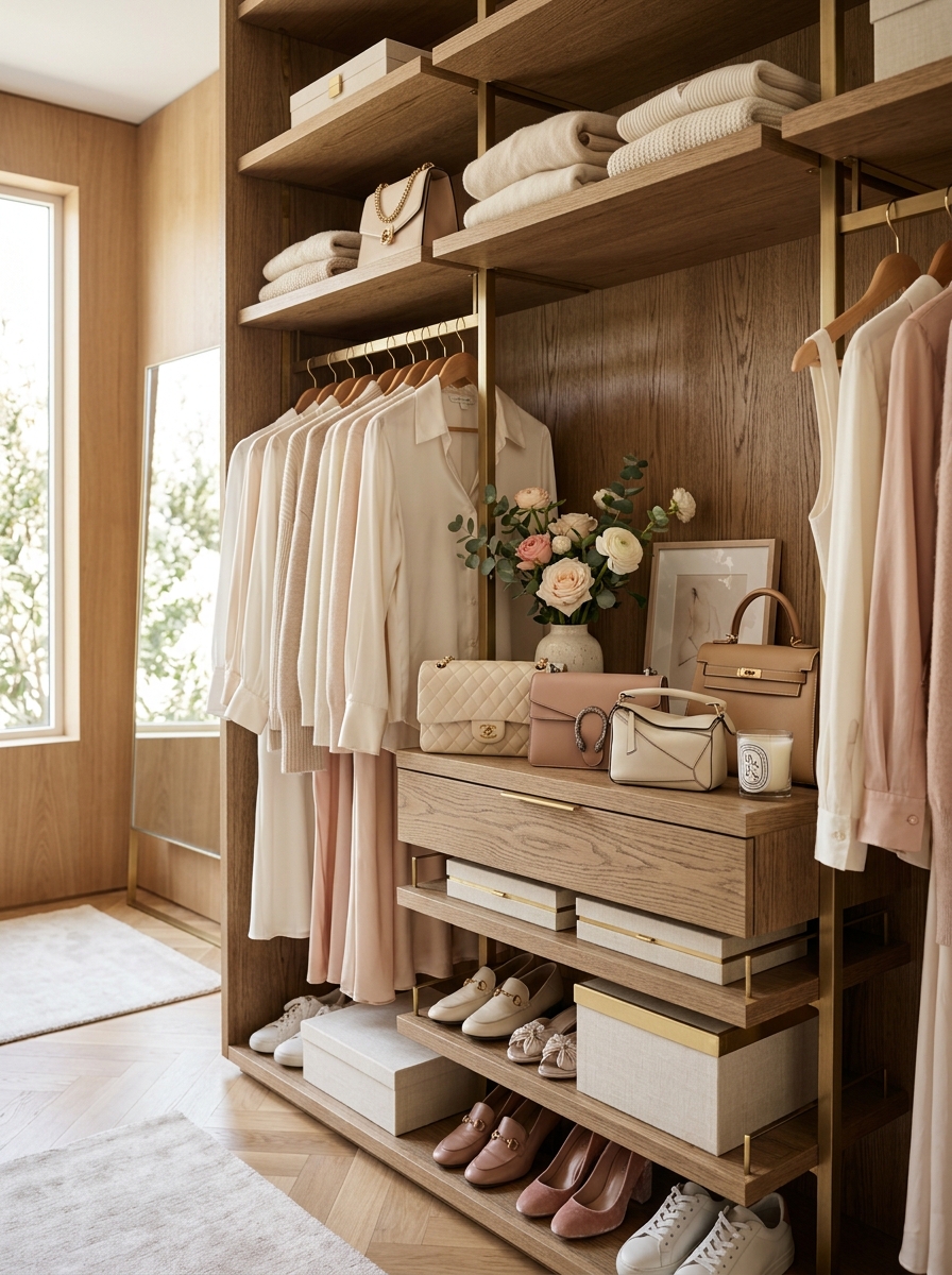 Curated Open Wardrobe Styling Closet