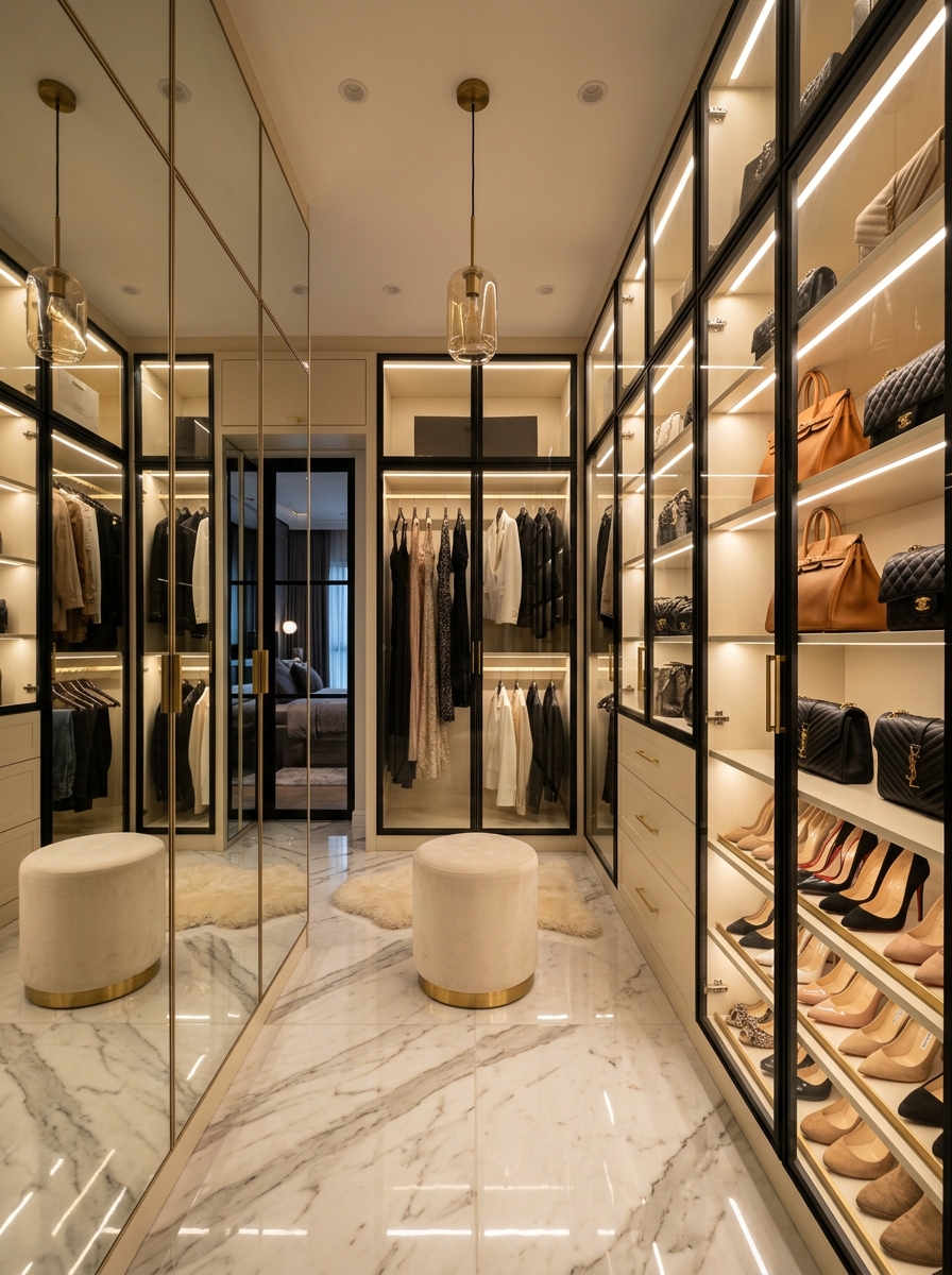 Boutique-Inspired Glass Display Closet