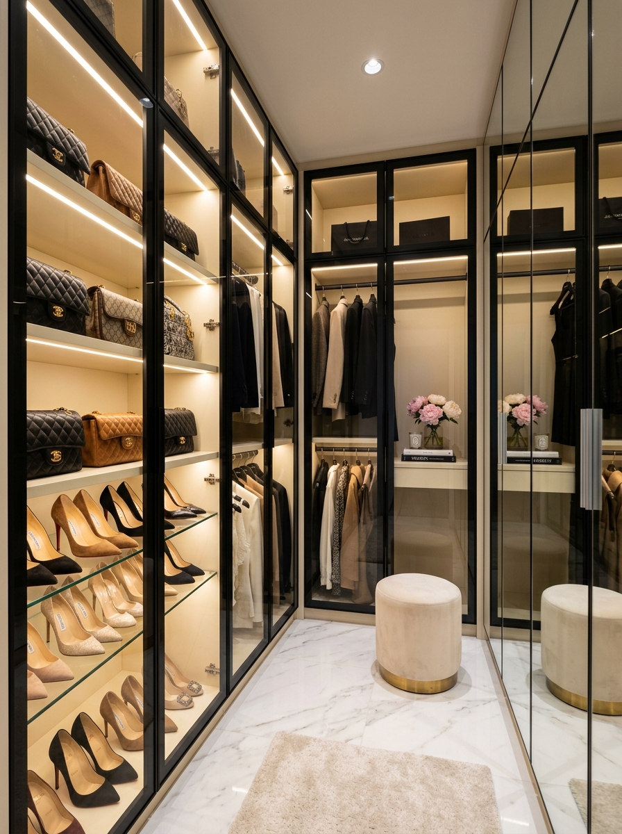 Boutique-Inspired Glass Display Closet
