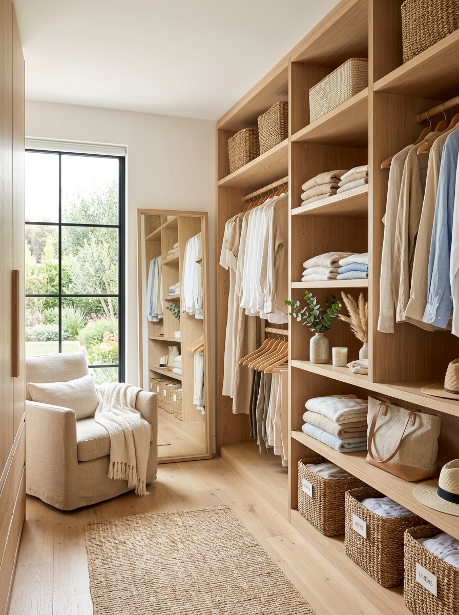 Warm Coastal Neutral Closet Retreat